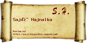 Sajó Hajnalka névjegykártya